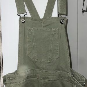 Love tree Denim - army green overall mini dress size L